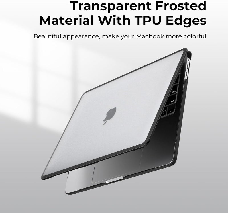 BlueSwan Anti-Cracking Hard Shell Case Compatible with MacBook Pro 13 inch, M2/M1 2025 2022-2017 A2338 A2289 A2251 A2159 A1989 A1706 A1708, Anti-Fingerprint Soft TPU Bumper, Frosted Clear - Image 4